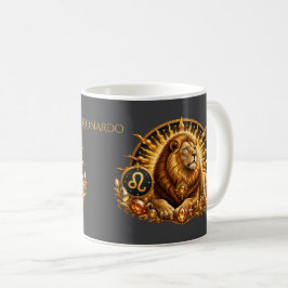 Personalisiertes Gold-Sternzeichen Löwe Kaffeetasse