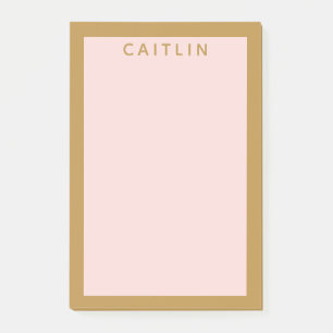 Personalisiertes Gold und Rosa Post-it Klebezettel