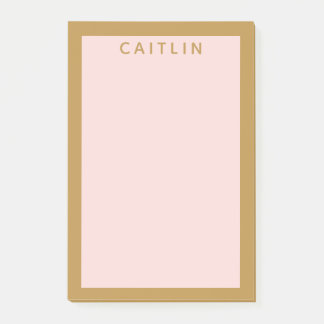 Personalisiertes Gold und Rosa Post-it Klebezettel