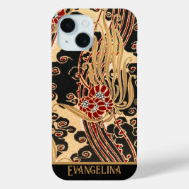 Personalisiertes Gold und Schwarz Floral Jugendsti Case-Mate iPhone Hülle