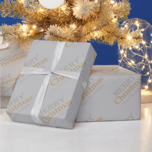 Personalisiertes Gold und Silber Frohe Weihnachten Geschenkpapier
