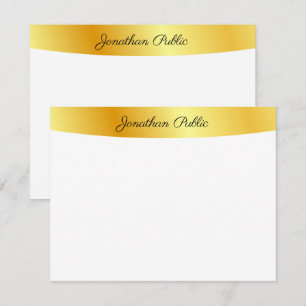 Personalisiertes Gold und Weiß handschriftlich Mitteilungskarte