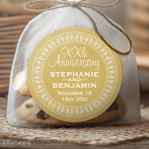 personalisiertes Gold zum 50. Hochzeitstag Runder Aufkleber