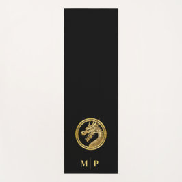Personalisiertes Golddragon-Monogramm- Yogamatte