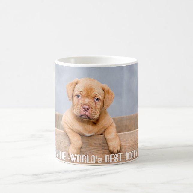 Personalisiertes Golden Dog Foto & Name Kaffee Tas Kaffeetasse (Mittel)