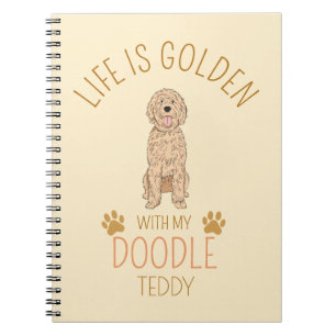 Personalisiertes Golden Doodle Notizbuch mit Haust Notizblock
