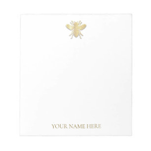 Personalisiertes Golden Honey Bee Notepad Notizblock