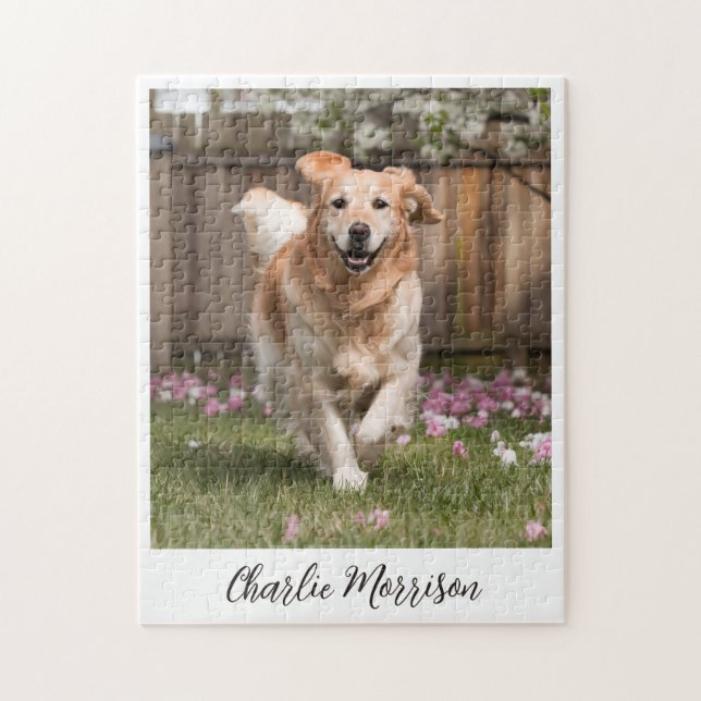 Personalisiertes Golden Retriever Hund Foto Puzzle (Vertikal)