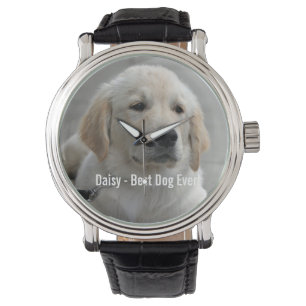 Personalisiertes Golden Retriever Hund Foto und Na Armbanduhr