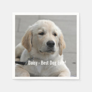 Personalisiertes Golden Retriever Hund Foto und Na Serviette