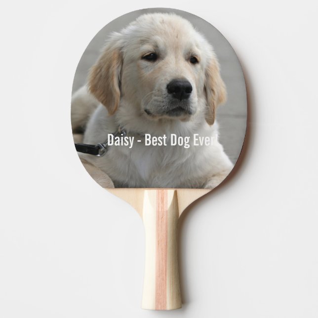 Personalisiertes Golden Retriever Hund Foto und Na Tischtennis Schläger (Vorderseite)