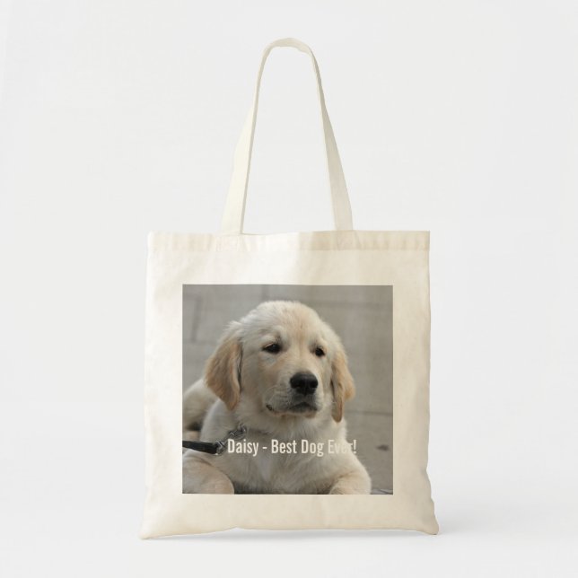 Personalisiertes Golden Retriever Hund Foto und Na Tragetasche (Vorne)