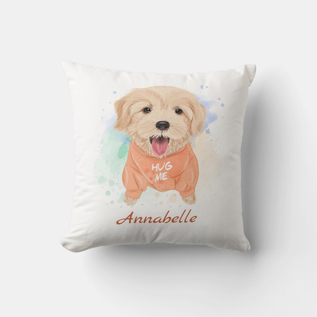 Personalisiertes Golden Retriever Kinderzimmer Kin Kissen (Vorderseite)