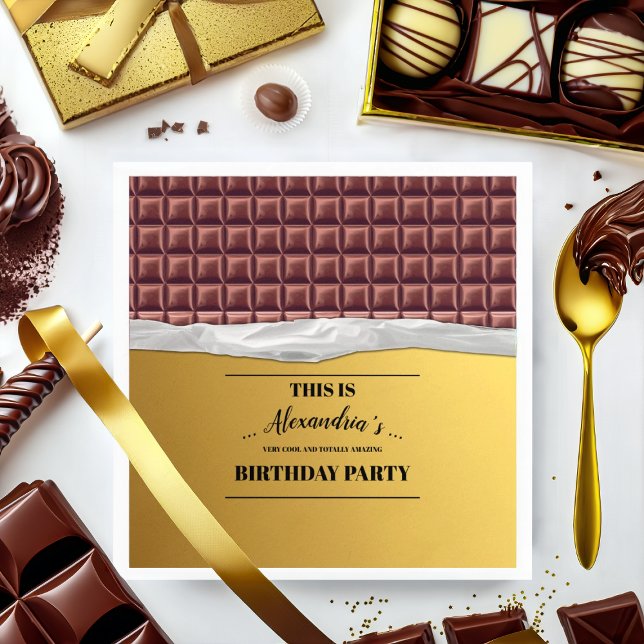 Personalisiertes Golden Ticket Chocolate Bar Party Serviette (Von Creator hochgeladen)