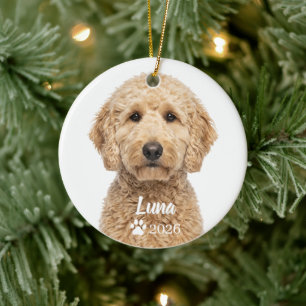 Personalisiertes Goldendoodle-Teddy-Hund-Foto-Orna Keramik Ornament