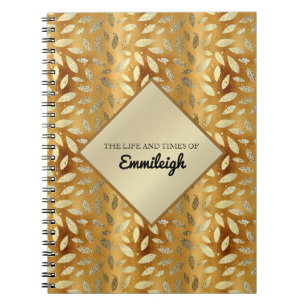 Personalisiertes Goldene Blätter Journal Notizblock