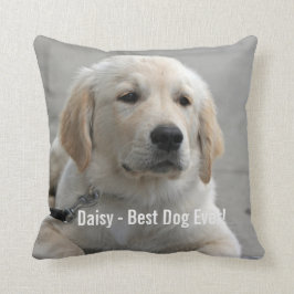 Personalisiertes goldener Retriever-HundeFoto und Kissen