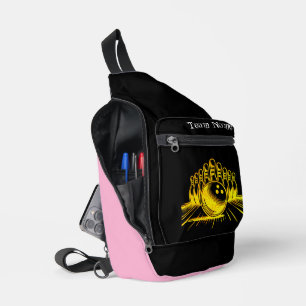 Personalisiertes Goldenes Bowling-Team-Design Crossbody Bag