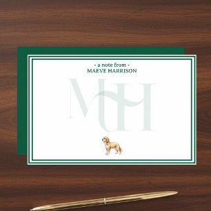 Personalisiertes Goldenes Doodentafel Monogramm Briefpapier
