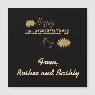 Personalisiertes goldenes Happy Father's Day-Gesch Magnetkarte