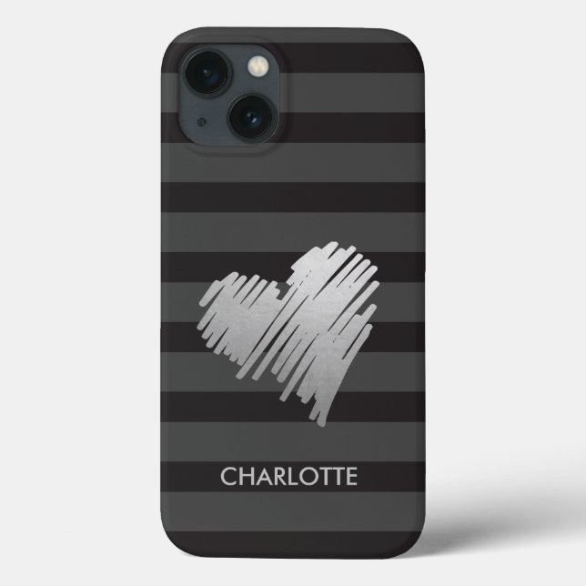 Personalisiertes goldenes Herz Case-Mate iPhone Hülle (Rückseite)