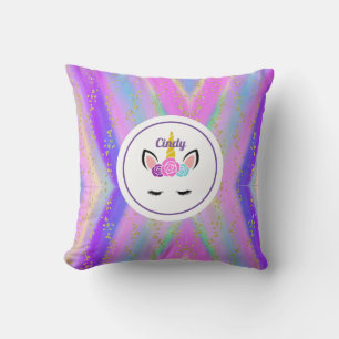Personalisiertes goldfarbenes Einhorn Kissen