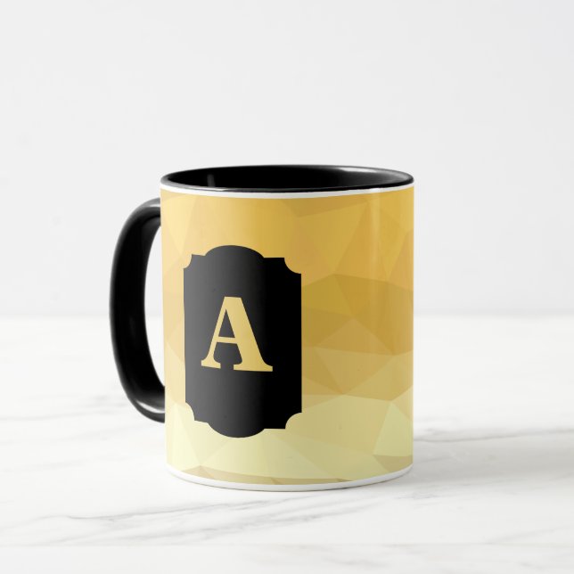 Personalisiertes goldfarbenes  Monogramm Tasse (Vorderseite Links)