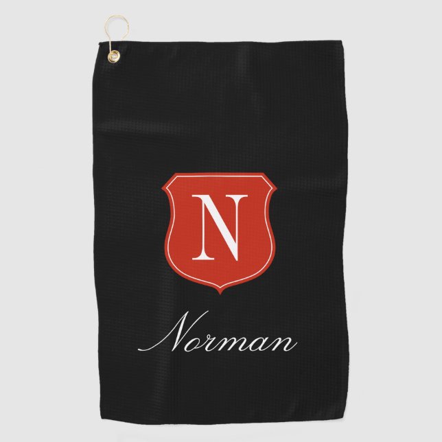 Personalisiertes Goldhandtuchgeschenk mit edlem Lo Golfhandtuch (Vorderseite)