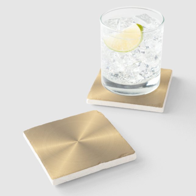 Personalisiertes Goldmetallische Steinuntersetzer (Seitenansicht)