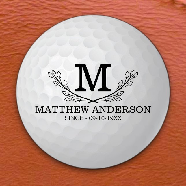 Personalisiertes Golf Ball Muster Name Monogramm A Etiketten (Von Creator hochgeladen)
