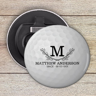 Personalisiertes Golf Ball Muster Name Monogramm A Flaschenöffner