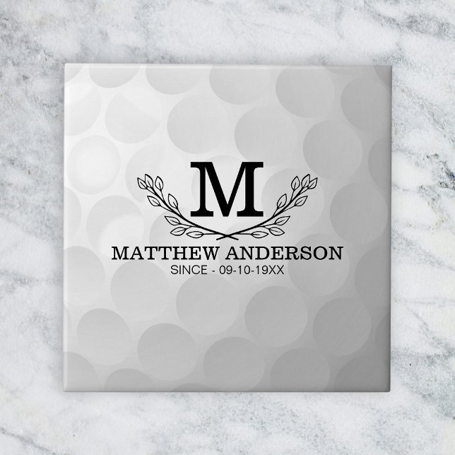 Personalisiertes Golf Ball Muster Name Monogramm A Fliese (Von Creator hochgeladen)