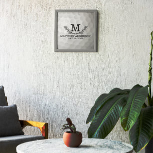 Personalisiertes Golf Ball Muster Name Monogramm A Fotodruck
