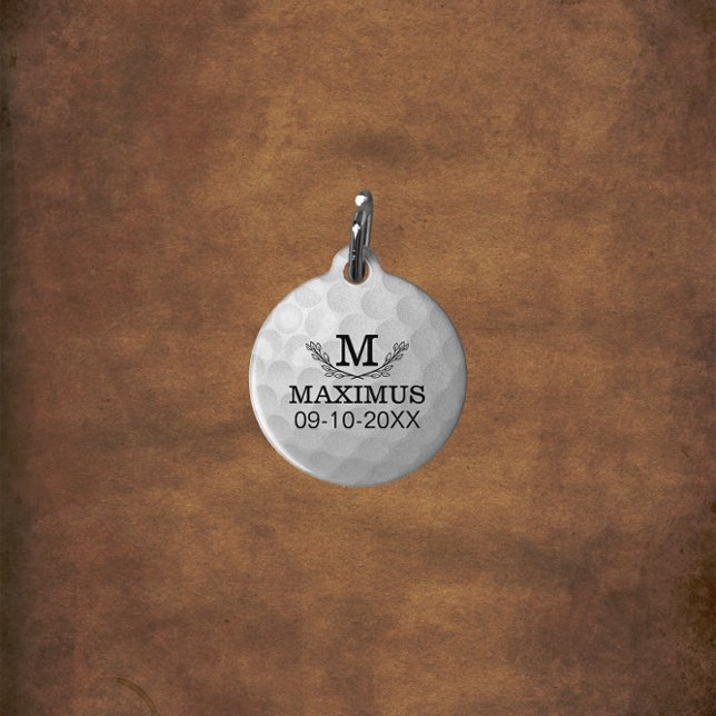 Personalisiertes Golf Ball Muster Name Monogramm A Haustiermarke (Von Creator hochgeladen)