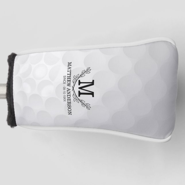 Personalisiertes Golf Ball Muster Name Monogramm A Headcover (Vorderseite)