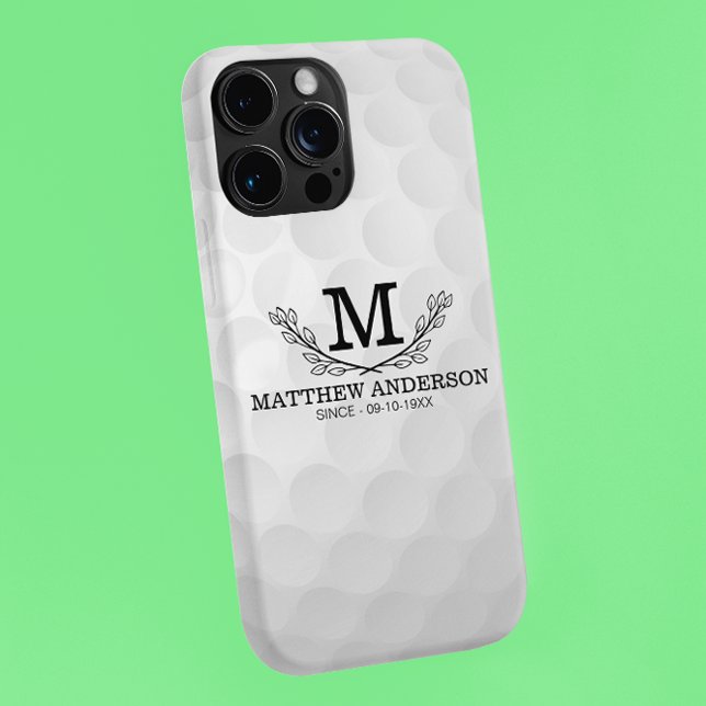 Personalisiertes Golf Ball Muster Name Monogramm A iPhone Hülle (Von Creator hochgeladen)