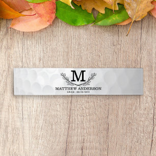 Personalisiertes Golf Ball Muster Name Monogramm A Kurzer Tischläufer