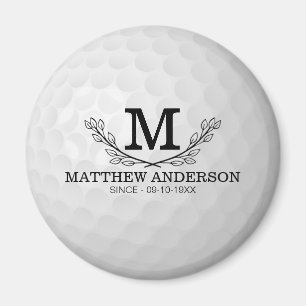 Personalisiertes Golf Ball Muster Name Monogramm A Magnet