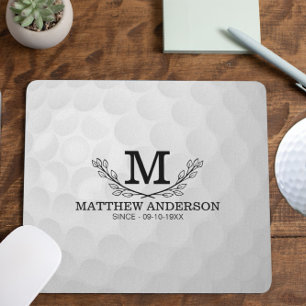Personalisiertes Golf Ball Muster Name Monogramm A Mousepad