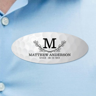 Personalisiertes Golf Ball Muster Name Monogramm A Namenschild