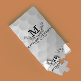 Personalisiertes Golf Ball Muster Name Monogramm A Puzzle