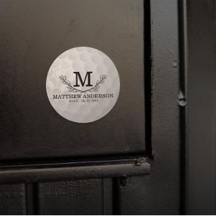 Personalisiertes Golf Ball Muster Name Monogramm A Runder Aufkleber