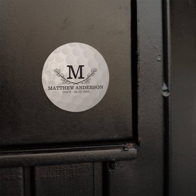Personalisiertes Golf Ball Muster Name Monogramm A Runder Aufkleber (Von Creator hochgeladen)