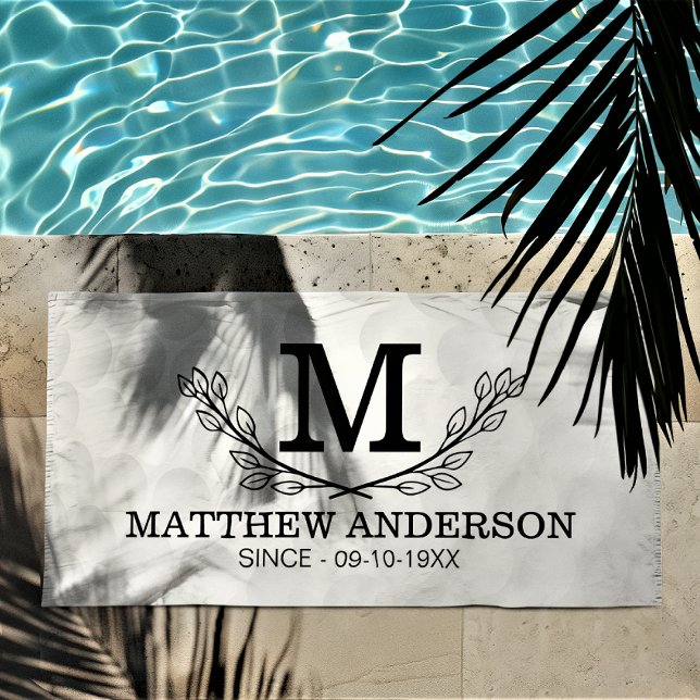 Personalisiertes Golf Ball Muster Name Monogramm A Strandtuch (Von Creator hochgeladen)