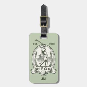 Personalisiertes Golf Club Monogramm-Design mit Go Gepäckanhänger