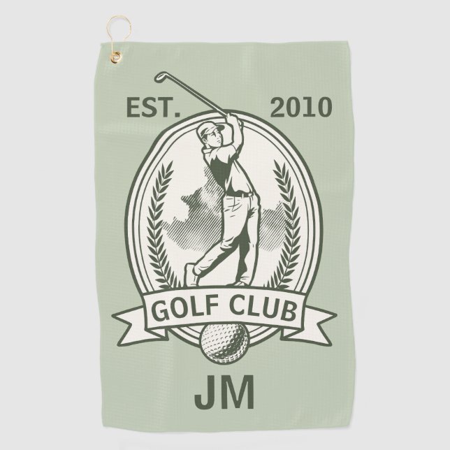 Personalisiertes Golf Club Monogramm-Design mit Go Golfhandtuch (Vorderseite)