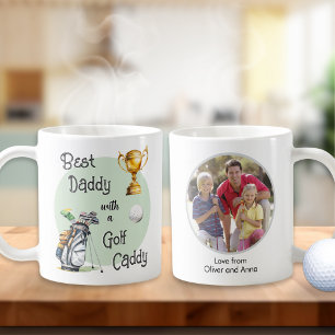 Personalisiertes Golf-Daddy-Foto zum Vatertag Kaffeetasse