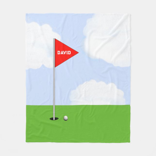 Personalisiertes Golf-Geschenk Fleecedecke (Vorderseite)