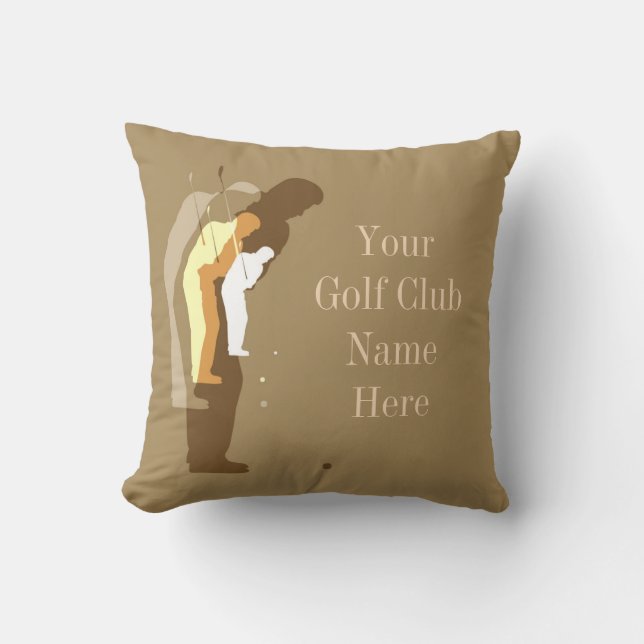 Personalisiertes Golf-Klubhaus-Goldthrow-Kissen Kissen (Vorderseite)