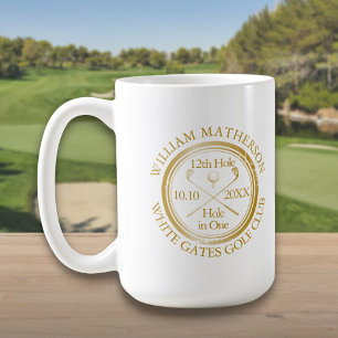 Personalisiertes Golf-Loch-in-Eins Classic Gold Kaffeetasse